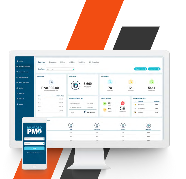 ManagedPMO dashboard on desktop and mobile